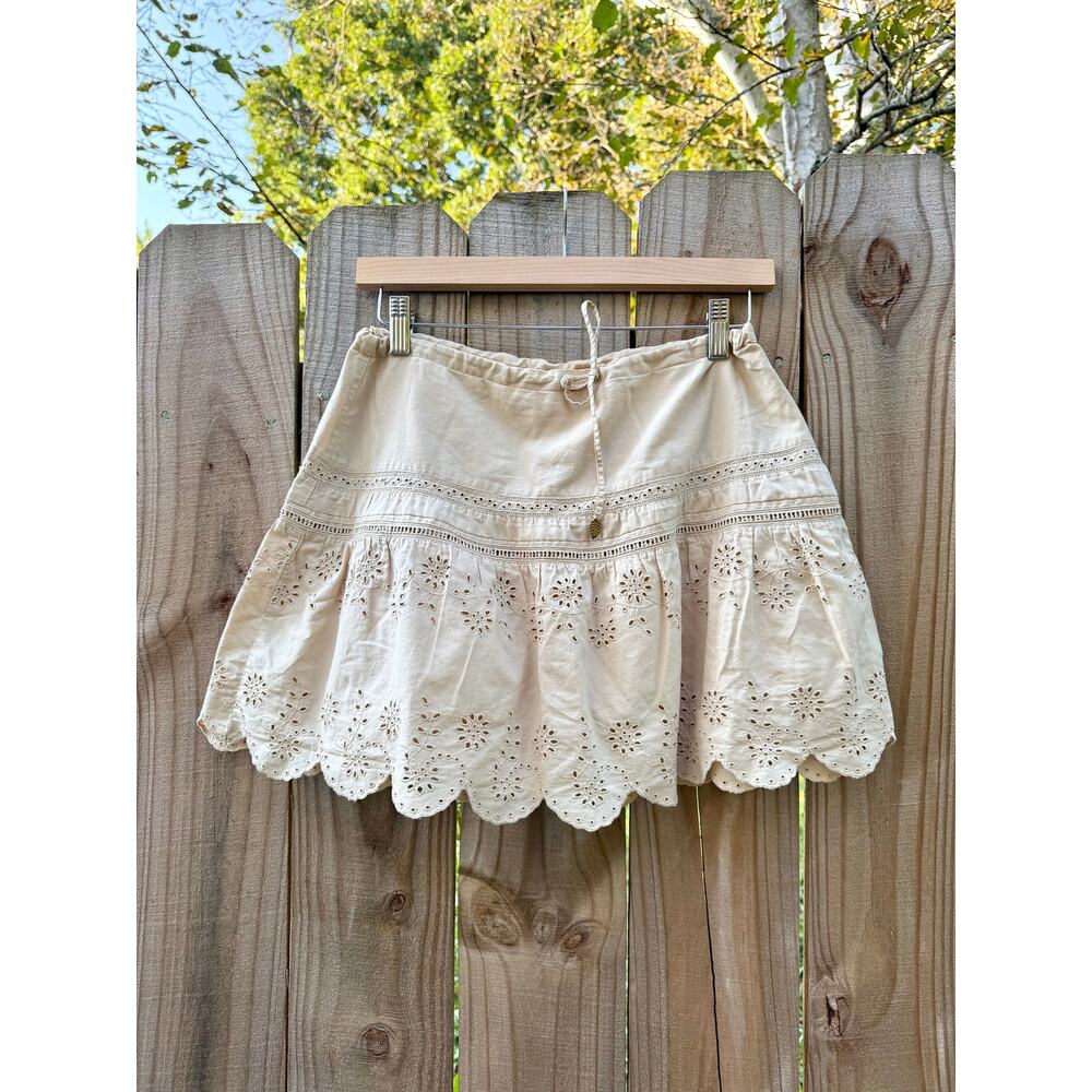 Sunday Honey Original — Reworked Eyelet Embroidered Mini Skirt